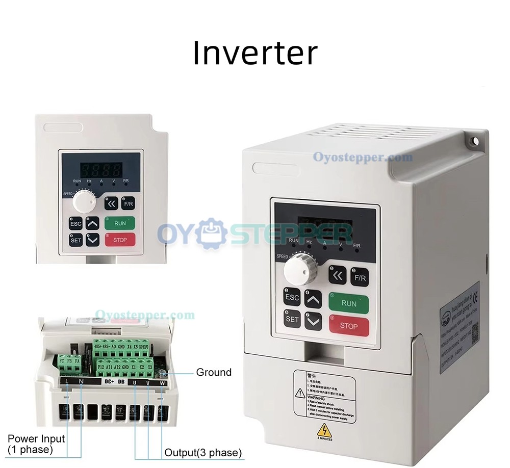 2.2KW CNC Spindle Motor Kit 80mm ER20 Air Cooled Spindle 24000RPM with 2.2KW VFD Inverter